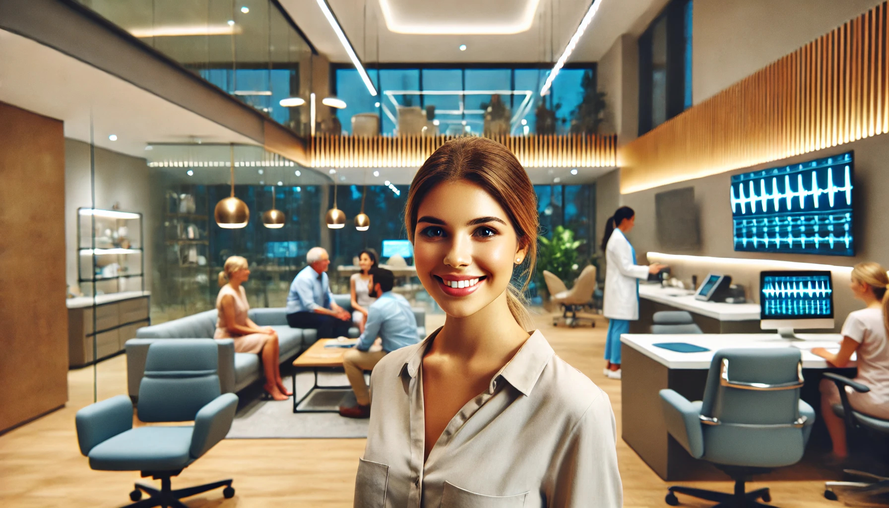 A Medical Office Manager in California in an office setting