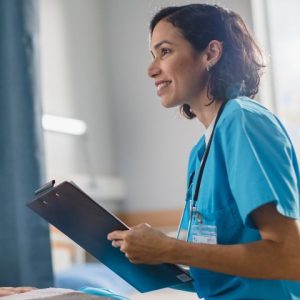 licensed vocational nurse doing her job