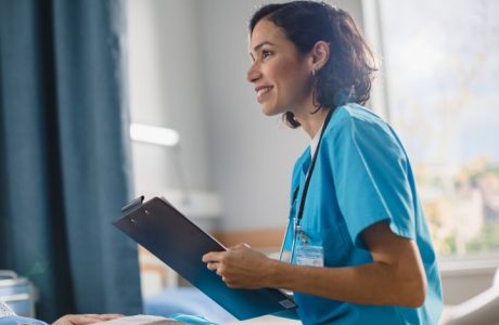 licensed vocational nurse doing her job