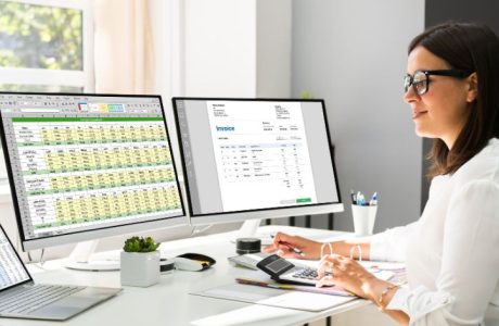 medical biller and coder working in office