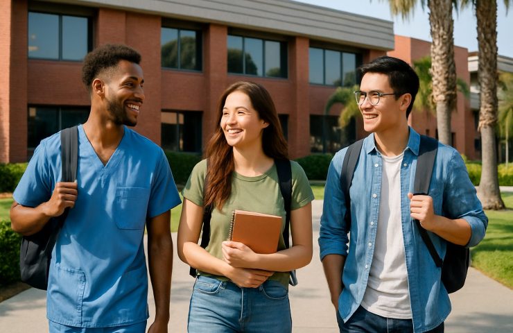 Healthcare career college students on California campus at National Career College preparing for medical careers
