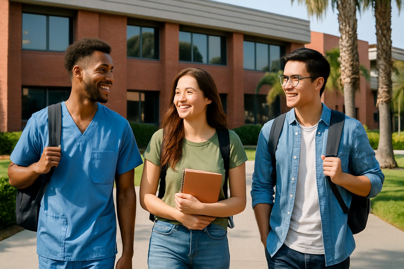 Healthcare career college students on California campus at National Career College preparing for medical careers
